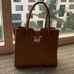 Zara Leather Top Handle Bag